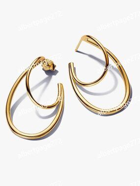 Organically Shaped Double Hoop Earrings